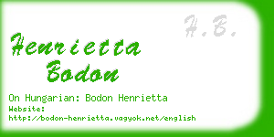 henrietta bodon business card